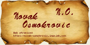 Novak Osmokrović vizit kartica